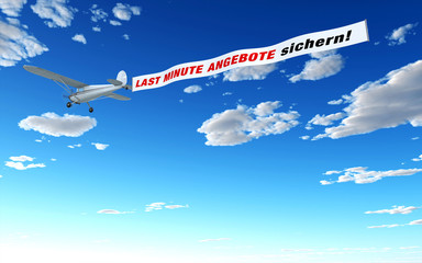 Flugzeug Werbung - Last Minute Angebote sichern!