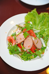 thai fusion food sausage salad