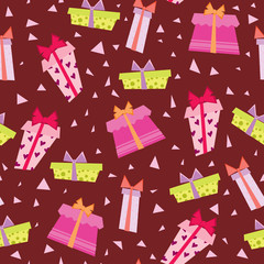 Seamless wallpaper with gift-boxes