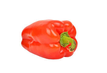 Fresh sweet red pepper, isolated on white background
