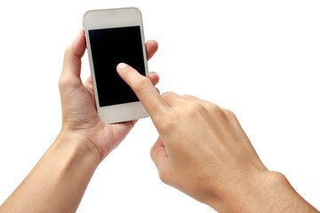 Pressing  on a smart phone, touch screen