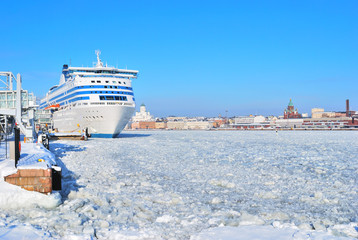 Helsinki seaport in winter © TanyaSv