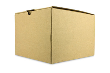 A closed cardboard box