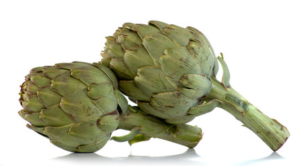 Fototapeta premium artichauds sur fond blanc