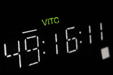 Macro shot-display of the broadcast video player, VITC