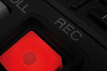 Macro shot of the "Record" button
