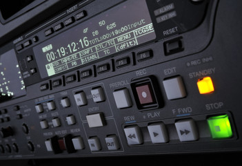 Close-up of the front panel of the digibeta recorder