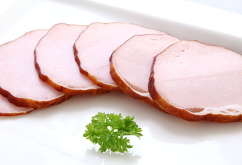 smoked meat slices