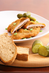 Schnitzel with bread