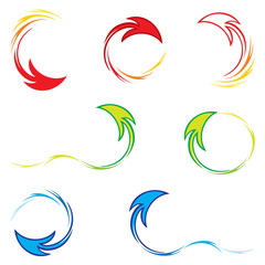 Obraz premium Collection of colorful symbols created from arrow shape