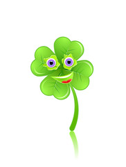 Shamrock face with eyes and smile