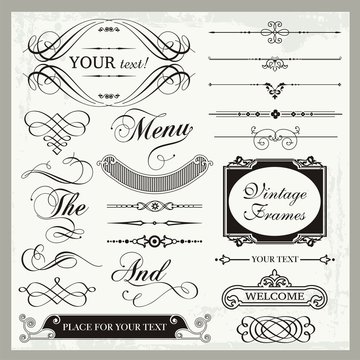 Vintage Ornamental and Page Decoration Calligraphic Designs