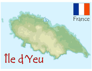 ile island yeu france map flag emblem