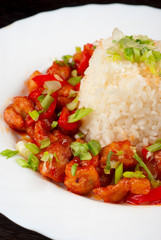 Pork meat and japanese rice