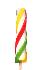 bright ice cream on stick isolated on white