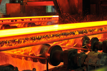 hot steel on conveyor