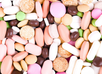 heap of colorful pills