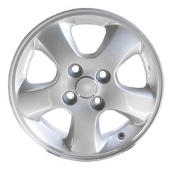 steel alloy car disks over the white background