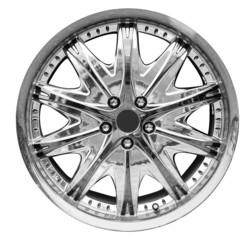 steel alloy car disks over the white background