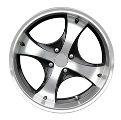 steel alloy car disks over the white background