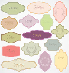 Set of ornate vector frames and labels