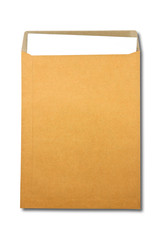 Brown Envelope document with paper on white background