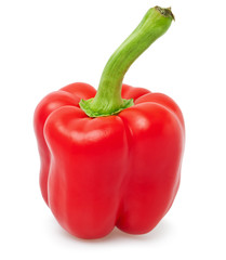 Bright red pepper isolated on white.
