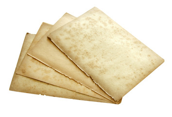 old paper sheet isolated on white