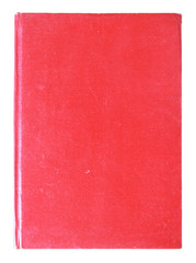 Old red cover book isolated over white