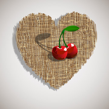 Cherry on weave heart