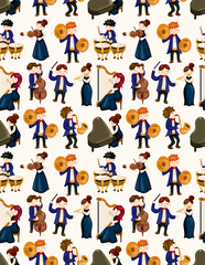 orchestra music player seamless pattern © notkoo2008