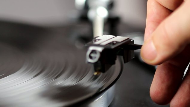 Record Player - Hand Places Arm