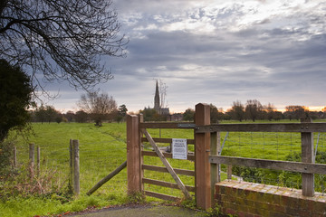 Salisbury cathedral at dawn