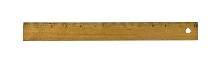 wood ruler isolated over a white background