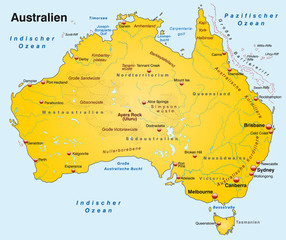 Landkarte von Australien