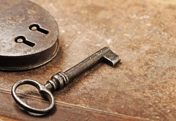 Antique Padlock with key