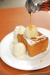 Honey on toast and icecream