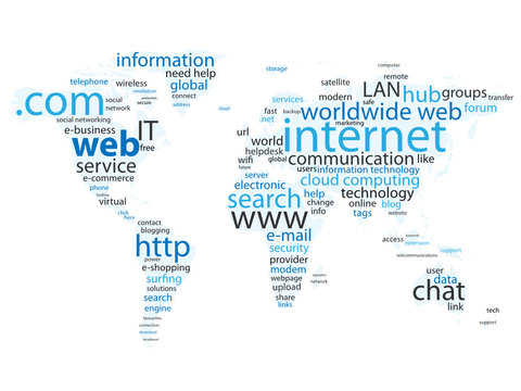 "WEB" Tag Cloud (world map global internet website http www)