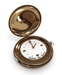 Clock time to love.  3D image