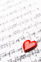 i love music! sheet of music with heart