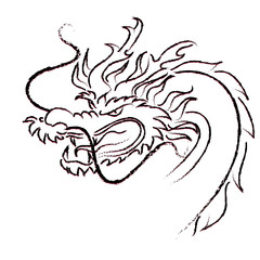 hand drawing Dragon of year 2012