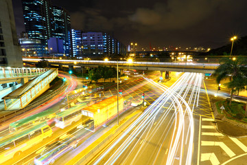 Fototapeta na wymiar traffic in downtown at night