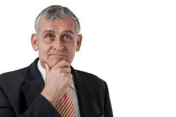 Obraz premium Portrait of a senior business man thinking something