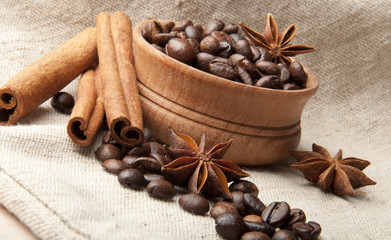 Grain coffee, anise and cinnamon