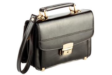 Mans black leather bag