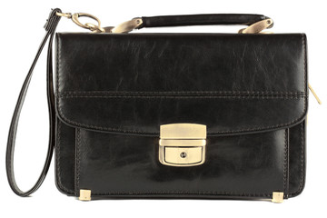 Mans black leather bag