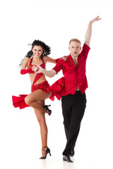 Dancing young couple.