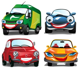 Selbstklebende Fototapeten Lächelnde bunte Autos © greiss design