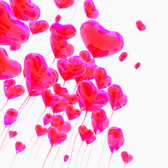 Heart balloon colored red for valentines day background