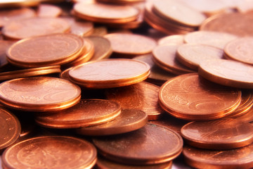 Euro coins background.